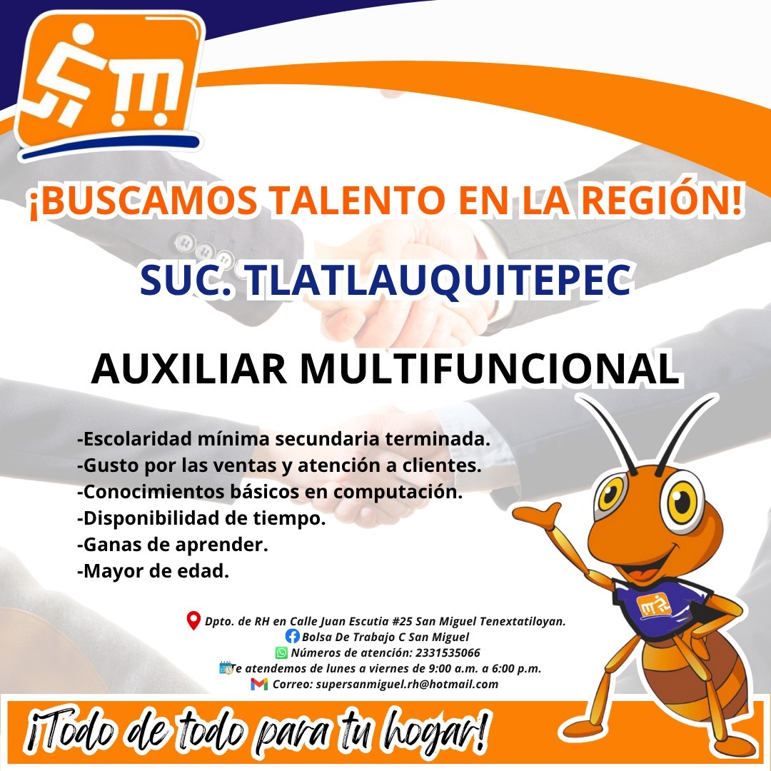 Vacante en Tlatlauquitepec